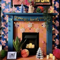 Blue & Yellow Ombre Paper Honeycomb Tree Decorations - 3 Pack -Perfect Party Store 05