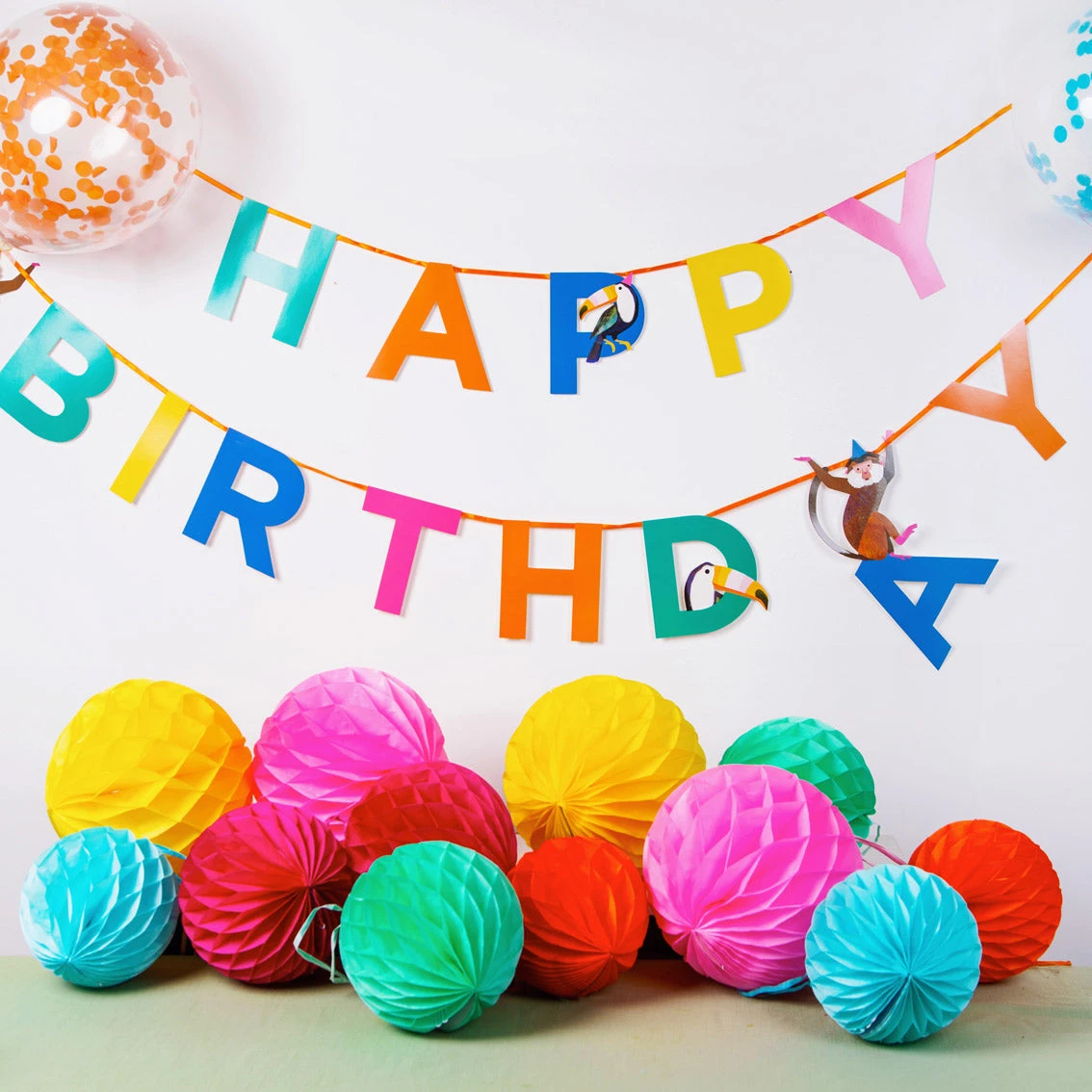 Rainbow Paper Honeycomb Decorations - 3 Pack 4 Rainbow Paper Honeycomb Decorations - 3 Pack - Image 4