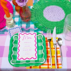 Lilac & Green Paper Raffia Placemats - 2 Pack -Perfect Party Store Abbie s Trudy Table Birthday Brunch 07