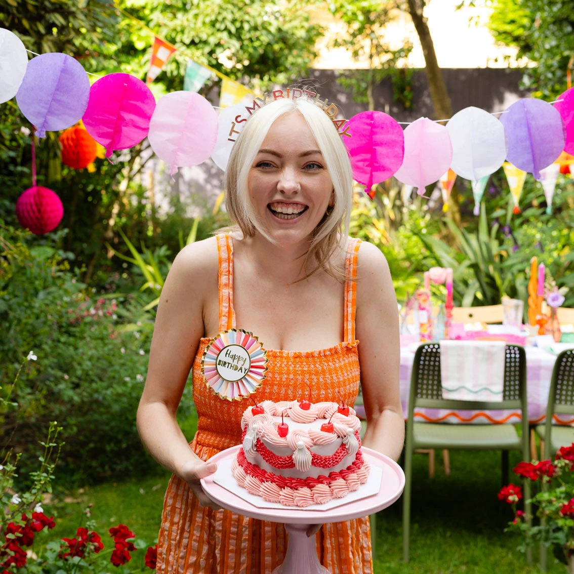 Pink & Purple Paper Balloon Garland, 3m - 3 Pack 2 Pink & Purple Paper Balloon Garland, 3m - 3 Pack - Image 2