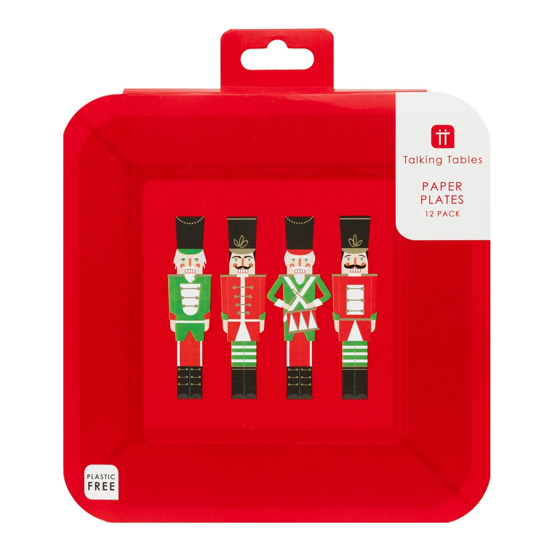 Red Nutcracker Square Paper Plates - 12 Pack 4 Red Nutcracker Square Paper Plates - 12 Pack - Image 4