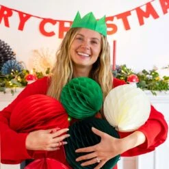 Red Card Honeycomb Ball Decoration - Large -Perfect Party Store BC XMAS PEOPLE 02 5a7e1bfe 8065 424b bde8 bbda6386de8c