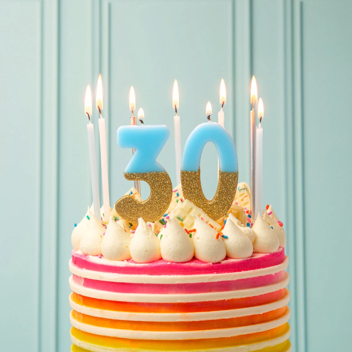 We Heart Birthday Glitter Number Candle Blue 0 2 We Heart Birthday Glitter Number Candle Blue 0 - Image 2