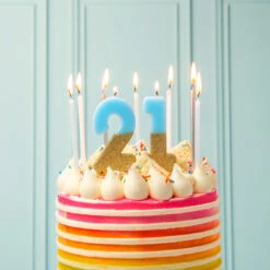 We Heart Birthday Glitter Number Candle Blue 1 -Perfect Party Store BDAY CANDLE BLU 03