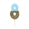 We Heart Birthday Glitter Number Candle Blue 8