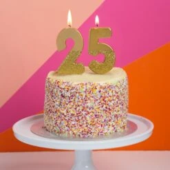 We Heart Birthdays Gold Glitter Number Candle 5 -Perfect Party Store BDAY CANDLE GLD 01 08760e6d 323d 4968 8db4 26b9ab16e55b