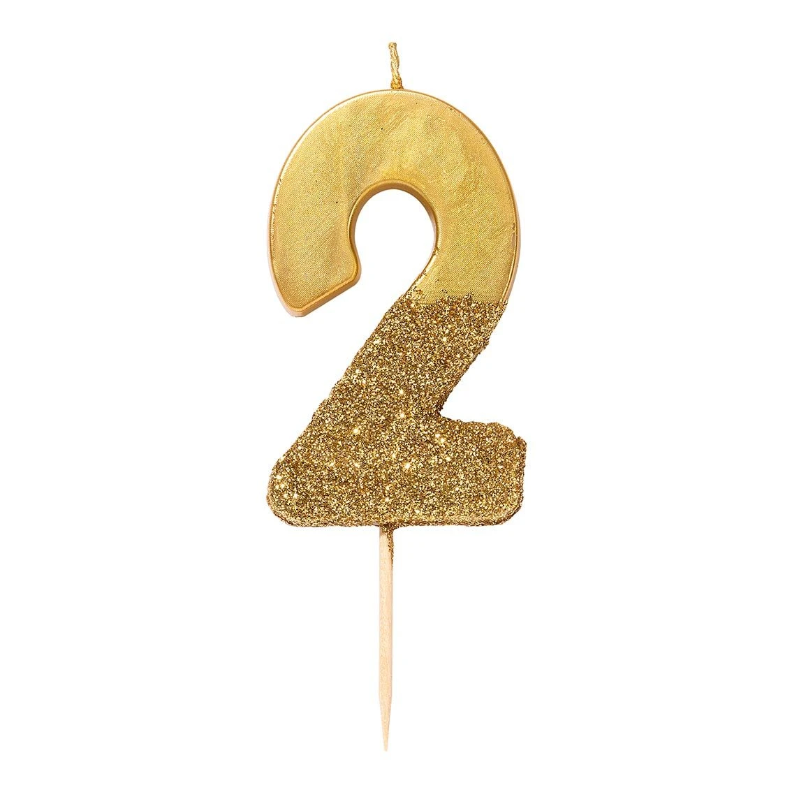 We Heart Birthdays Gold Glitter Number Candle 2 1 We Heart Birthdays Gold Glitter Number Candle 2
