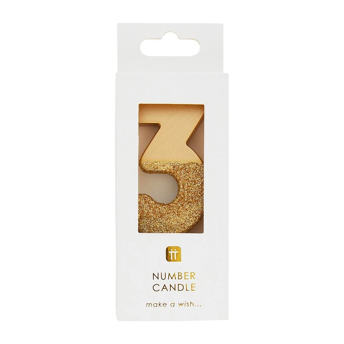 We Heart Birthdays Gold Glitter Number Candle 3 2 We Heart Birthdays Gold Glitter Number Candle 3 - Image 2
