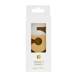 White & Gold Number Candle - 5 -Perfect Party Store BDAY CANDLE GLDV2 5 742f1416 ec88 4db6 94f0 891ee160def0