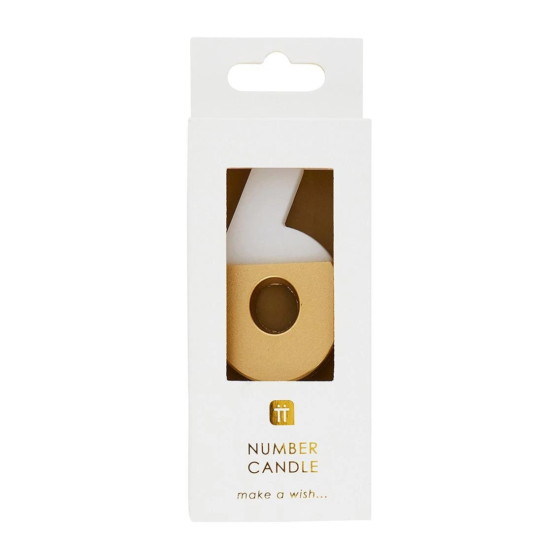 White & Gold Number Candle - 6 5 White & Gold Number Candle - 6 - Image 5