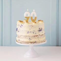 White & Gold Number Candle - 9 -Perfect Party Store BDAY CANDLE GLDV2 STR01 4d1f74c2 3a08 4332 bf66 3cfecec62e46