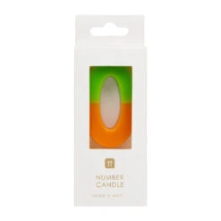 Orange And Green Birthday Number Candle - 0 -Perfect Party Store BDAY CANDLE ORG 0 2 1 8ffa701b c4e6 49bf 8ceb c4d8adf1b9ac