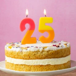 Orange And Yellow Birthday Number Candle - 5 -Perfect Party Store BDAY CANDLE ORG 04 1f4a0b6f 5bed 4679 974b ed295039d667