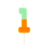 Orange And Mint Green Birthday Number Candle - 1