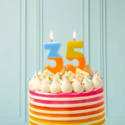 Orange And Yellow Birthday Number Candle - 5 -Perfect Party Store BDAY CANDLE ORG 35 6d14e67d 06a8 4a37 b7ef 79c04bea5035