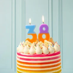 Orange And Purple Birthday Number Candle - 8 12 Orange And Purple Birthday Number Candle - 8 -Perfect Party Store BDAY CANDLE ORG 38 b3e2b9e0 6ca3 4670 a89a 38433846e561