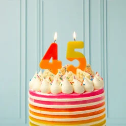 Orange And Red Birthday Number Candle - 4 -Perfect Party Store BDAY CANDLE ORG 45 816b5dde 04f3 486d bf6c 433f178fdd1e