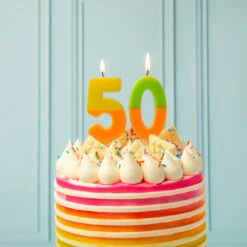 Orange And Yellow Birthday Number Candle - 5 -Perfect Party Store BDAY CANDLE ORG 50 7d3a2c35 c319 4bb0 88da 3f35466a01ad