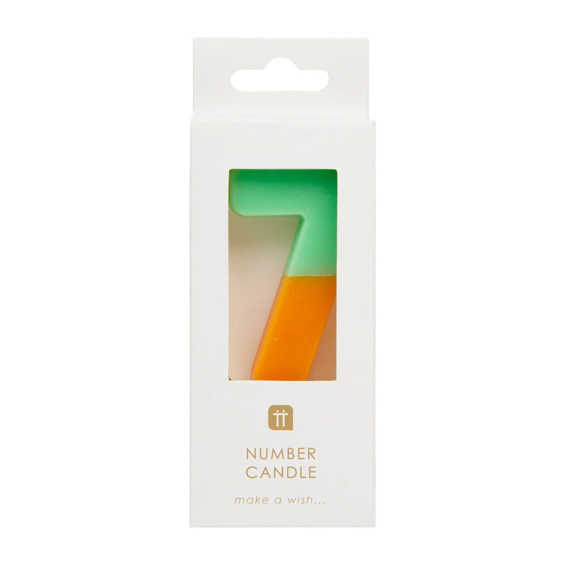Orange And Sage Green Birthday Number Candle - 7 3 Orange And Sage Green Birthday Number Candle - 7 - Image 3