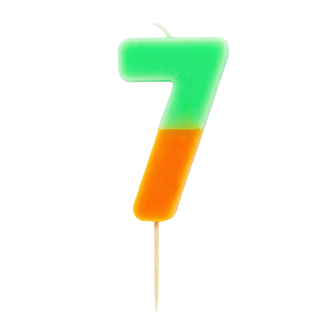 Orange And Sage Green Birthday Number Candle - 7 1 Orange And Sage Green Birthday Number Candle - 7
