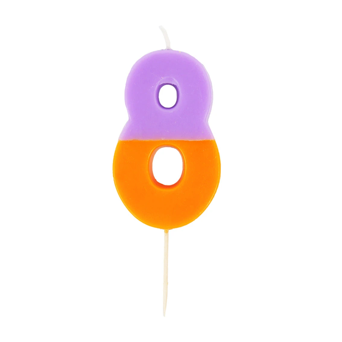 Orange And Purple Birthday Number Candle - 8 1 Orange And Purple Birthday Number Candle - 8