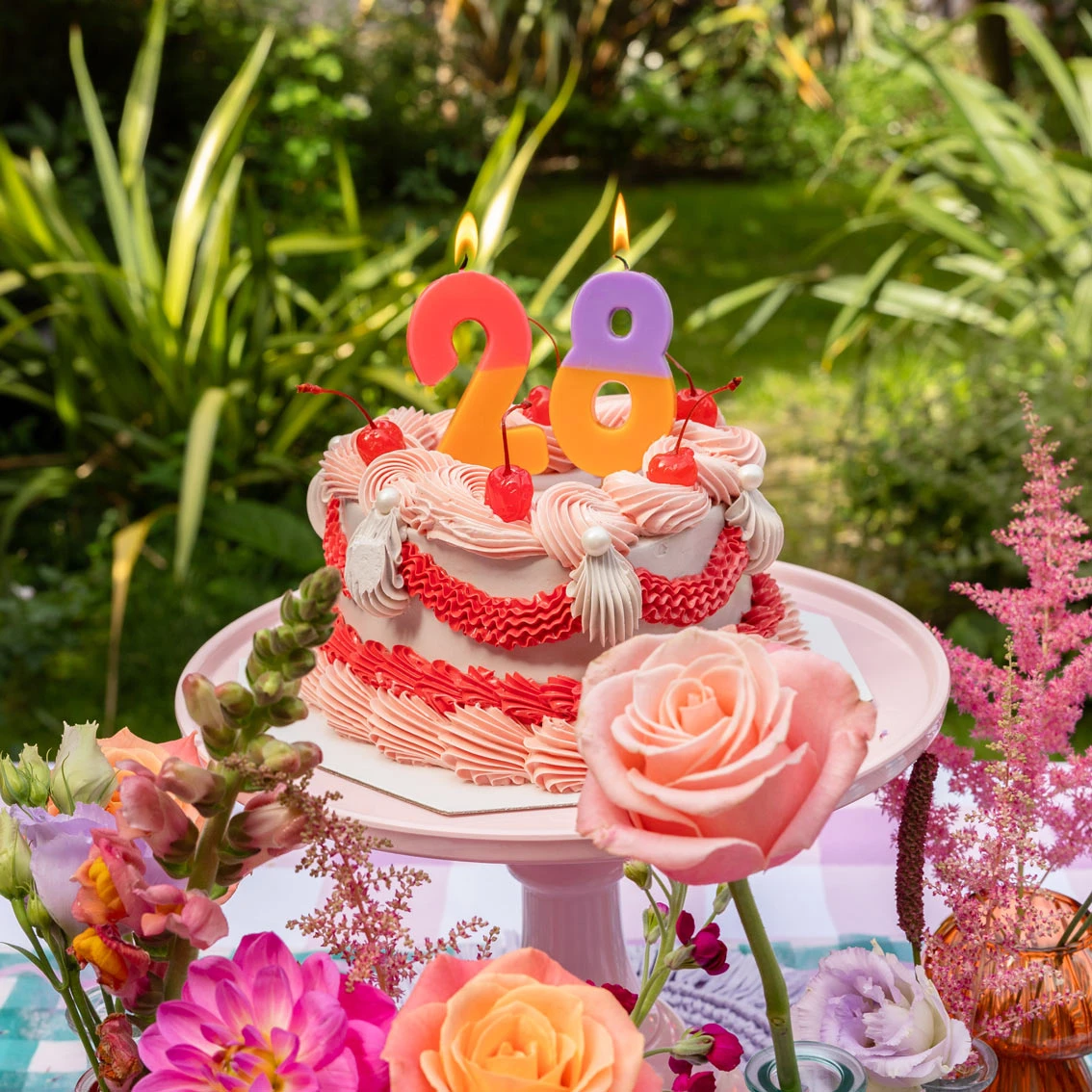 Orange And Purple Birthday Number Candle - 8 3 Orange And Purple Birthday Number Candle - 8 - Image 3