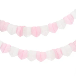 Pink Paper Heart Garland - 3m, 3 Pack