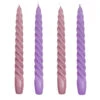 Purple Spiral Candles - 4 Pack