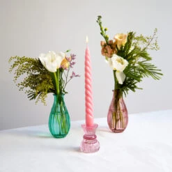 Pink Glass Candle Holder - Small -Perfect Party Store BOHO CNDL SPIRAL WRM 01 38e714fc fbde 4708 9c19 a47441be2754
