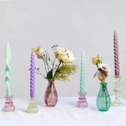 Cool Coloured Blue Spiral Candles - 4 Pack -Perfect Party Store BOHO CNDL TWIST 03