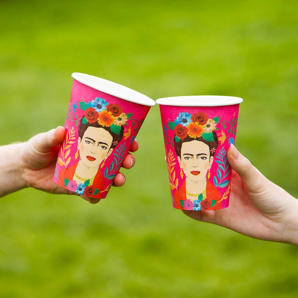 Pink Frida Kahlo Party Cups - 8 Pack 2 Pink Frida Kahlo Party Cups - 8 Pack - Image 2