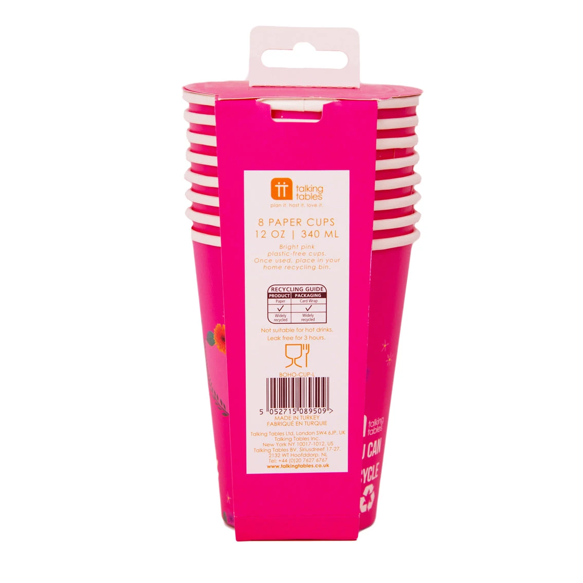 Pink Frida Kahlo Party Cups - 8 Pack 6 Pink Frida Kahlo Party Cups - 8 Pack - Image 6