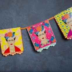 Frida Kahlo Paper Bunting - 3m -Perfect Party Store BOHO GARLAND FRIDA 03 b