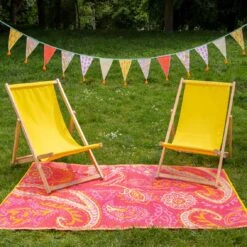 Waterproof Paisley Outdoor Rug -Perfect Party Store BOHO RUG PAIS 05
