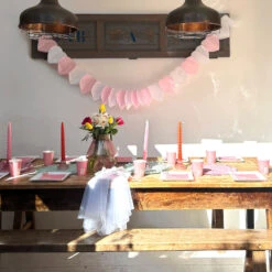 Pink Paper Heart Garland - 3m, 3 Pack -Perfect Party Store BRIDE VIBES 03