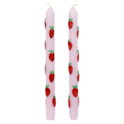 Strawberry Lilac Dinner Candles - 2 Pack -Perfect Party Store CSHOP CNDL STRAWB 3