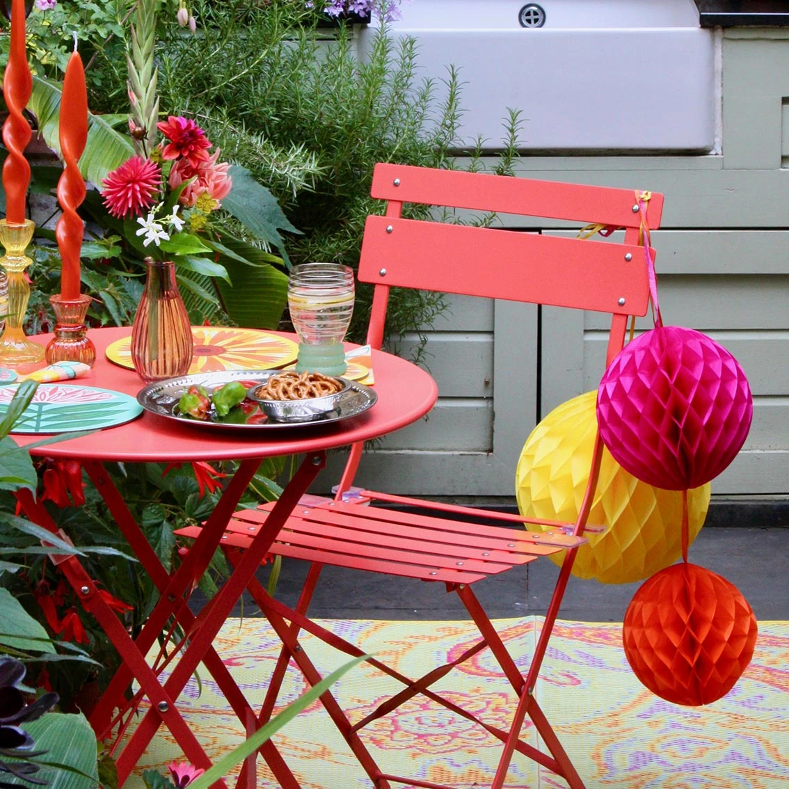 Rainbow Paper Honeycomb Decorations - 3 Pack 3 Rainbow Paper Honeycomb Decorations - 3 Pack - Image 3