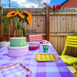 Lilac Gingham Reusable Tablecloth -Perfect Party Store Emily Clare 3 46d91668 ba6b 4a91 9e11 1e6c68f40593