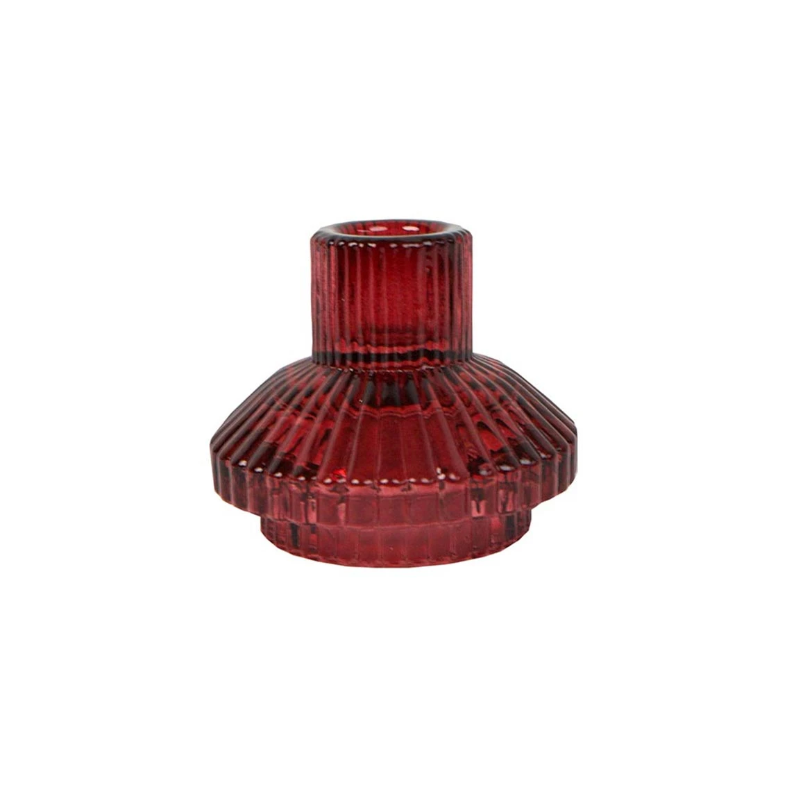 Geometric Small Burgundy Red Glass Candle Holder 1 Geometric Small Burgundy Red Glass Candle Holder