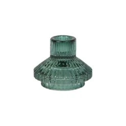Geometric Small Sage Green Glass Candle Holder