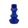 Geometric Cobalt Blue Glass Candlestick Holder