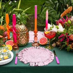 Pink Raffia Placemats - 2 Pack -Perfect Party Store FST PALM 02