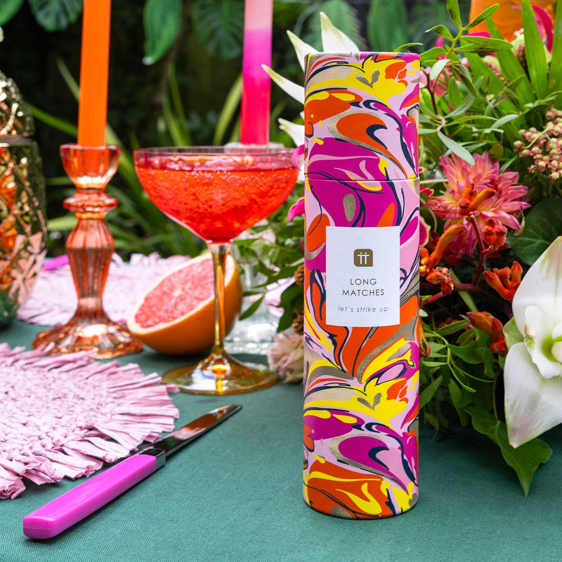 Pink Marble Tube Of Matches 2 Pink Marble Tube Of Matches - Image 2