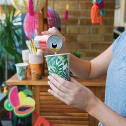 Tropical Fiesta Palm Leaf Paper Cups -Perfect Party Store FST5 CUP PALM04WEB ae4cacb9 0b7c 4a54 8057 7bfd7931464d