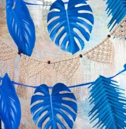 Fiesta Blue Palm Leaf Garland - 2.6m -Perfect Party Store FST6 GARLAND BL PALM 01