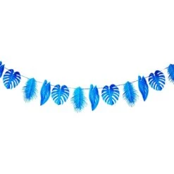 Fiesta Blue Palm Leaf Garland - 2.6m -Perfect Party Store FST6 GARLAND BL PALM 3 2