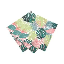 Tropical Palm Pastel Leaf Napkins -Perfect Party Store FST6 NAPKIN MUL PALM 4
