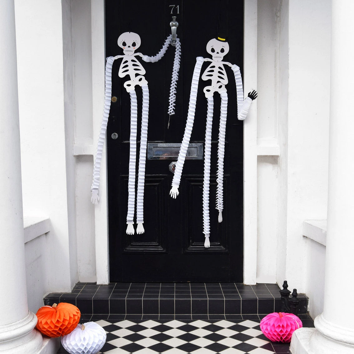 Halloween Skeleton Paper Honeycomb Hanging Decorations - 2 Pack 2 Halloween Skeleton Paper Honeycomb Hanging Decorations - 2 Pack - Image 2