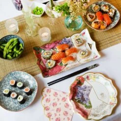 Pink Floral Scalloped Edge Paper Napkins -Perfect Party Store Japan Theme 10