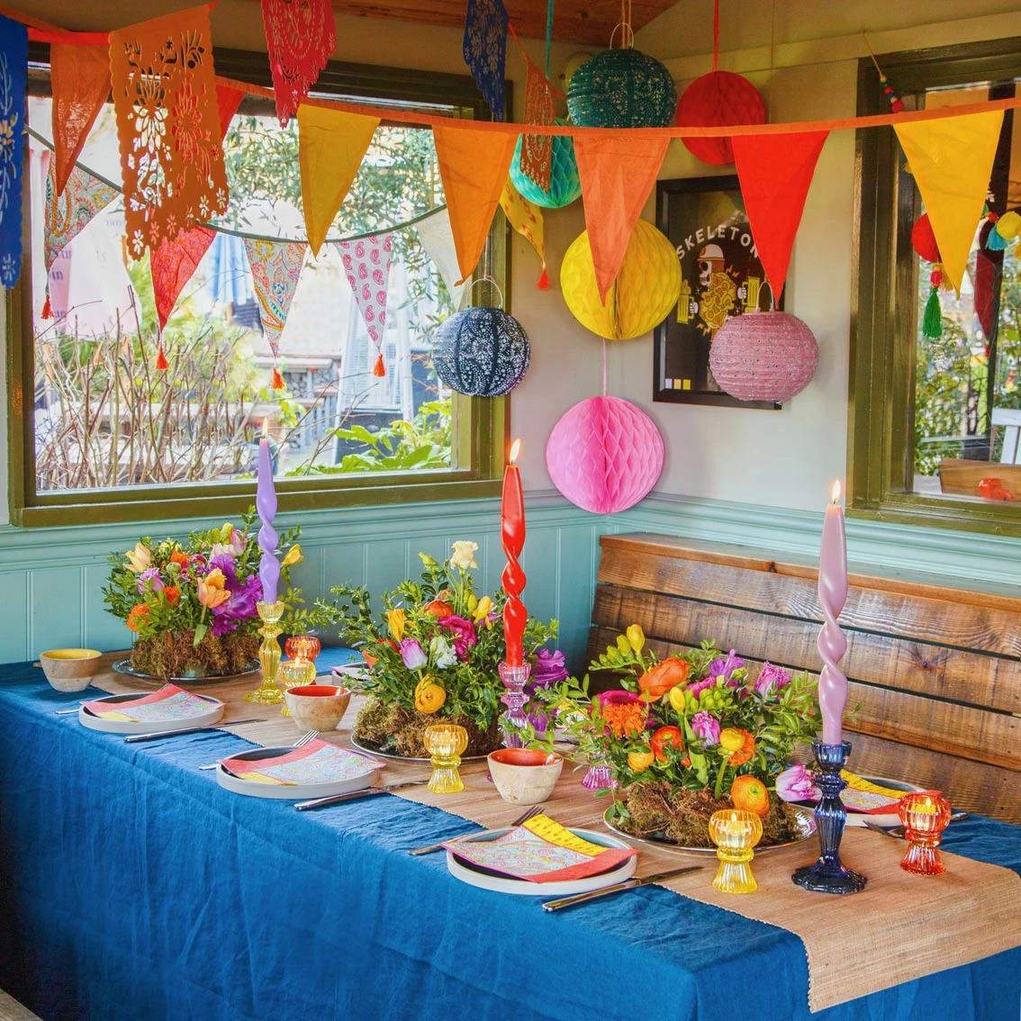 Navy Glass Candlestick Holder 4 Navy Glass Candlestick Holder - Image 4